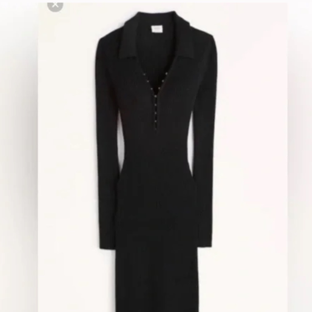 Abercrombie Long Sleeve Collared Midi Sweater Dress